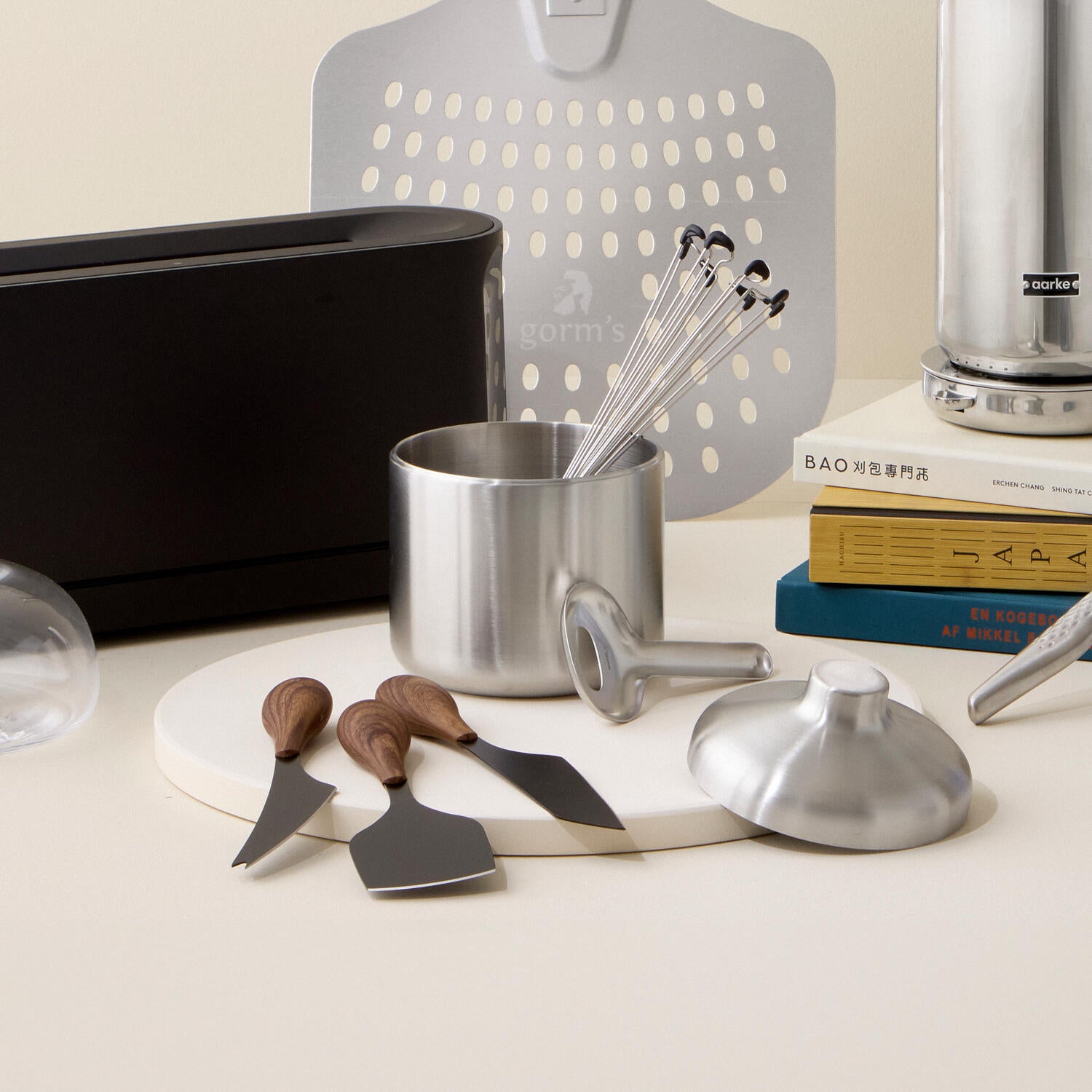 Osteknivsæt m. 3 dele - Black/Natural